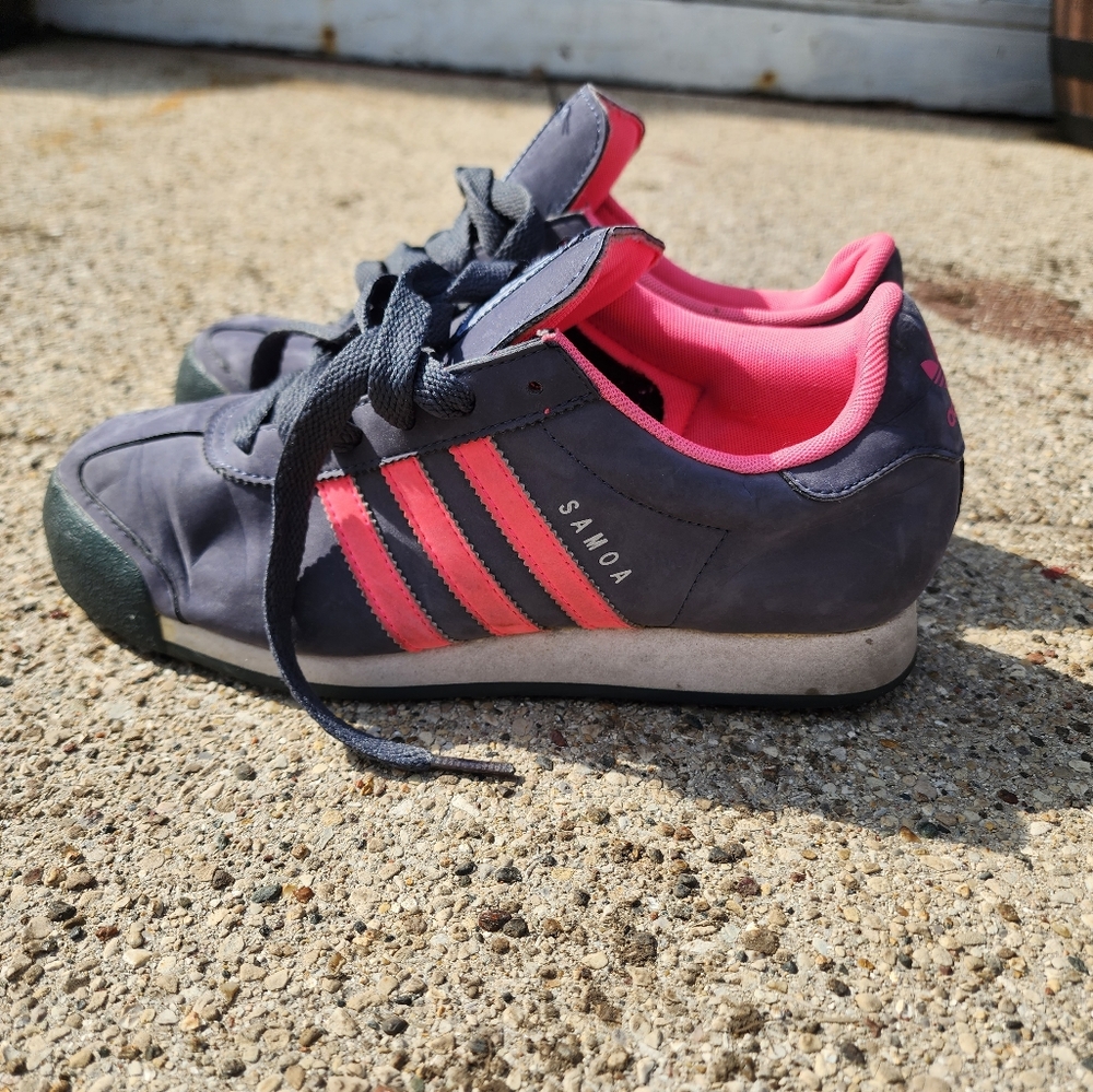 Pink & Grey Adidas Samoa Shoes